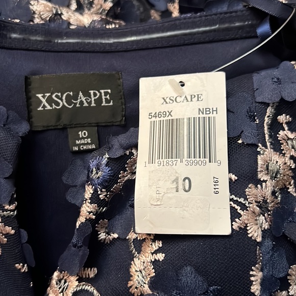 XSCAPE Off-the-Shoulder Embroidered Floral Lace Gown - Picture 15 of 17